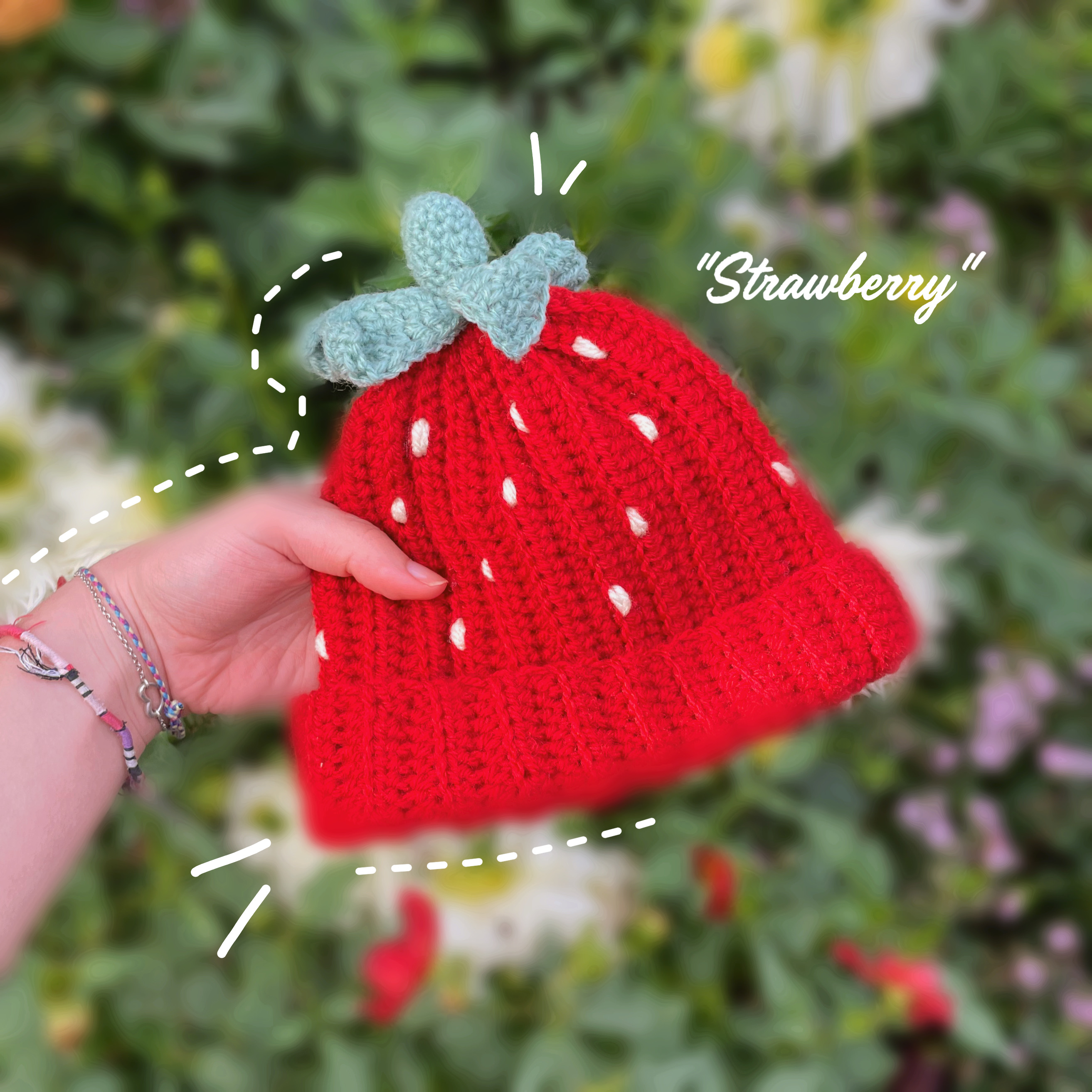 "Strawberry" - Fruit Beanie [Size S]