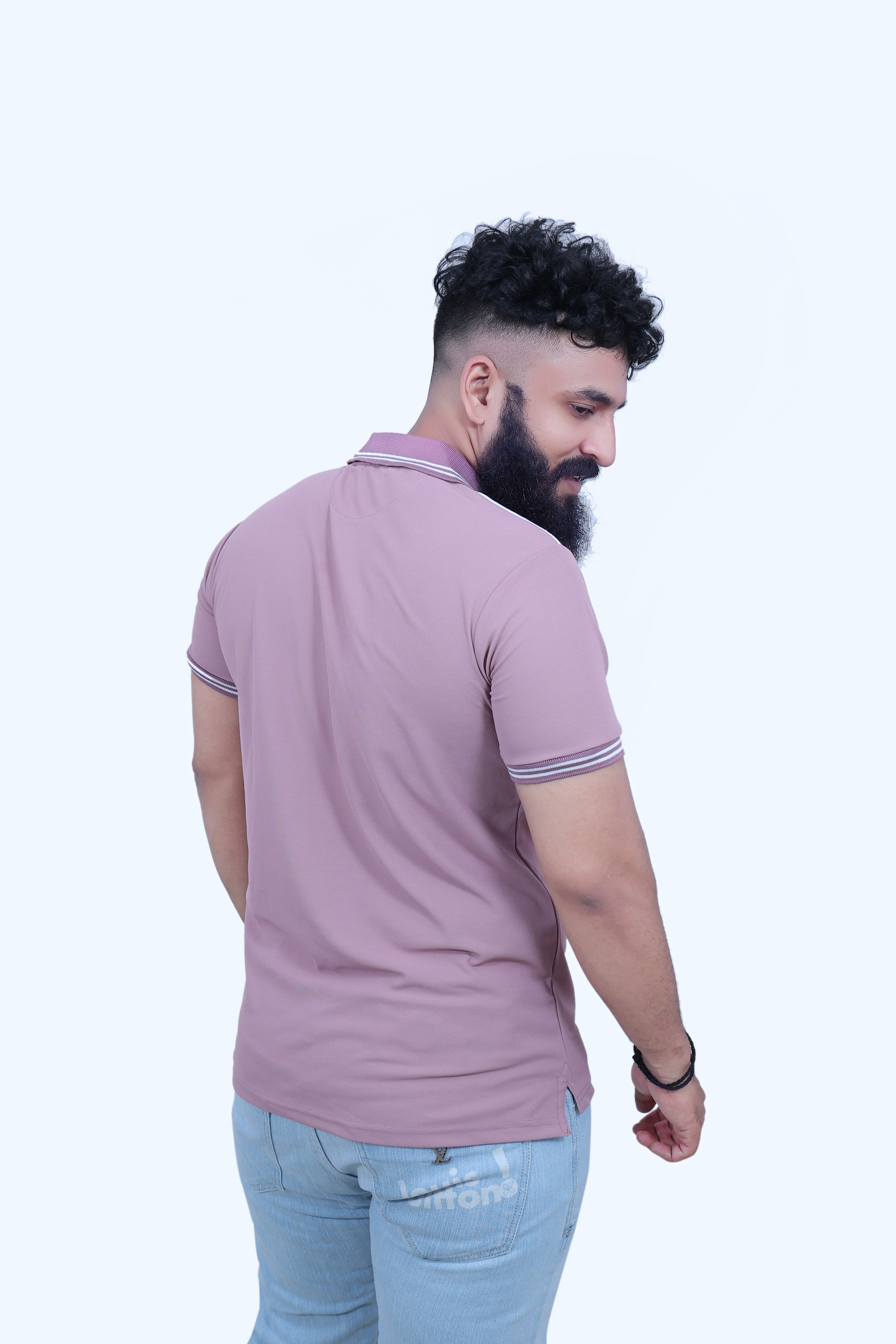Men's Polo t-shirt, Dusty Pink Fabric