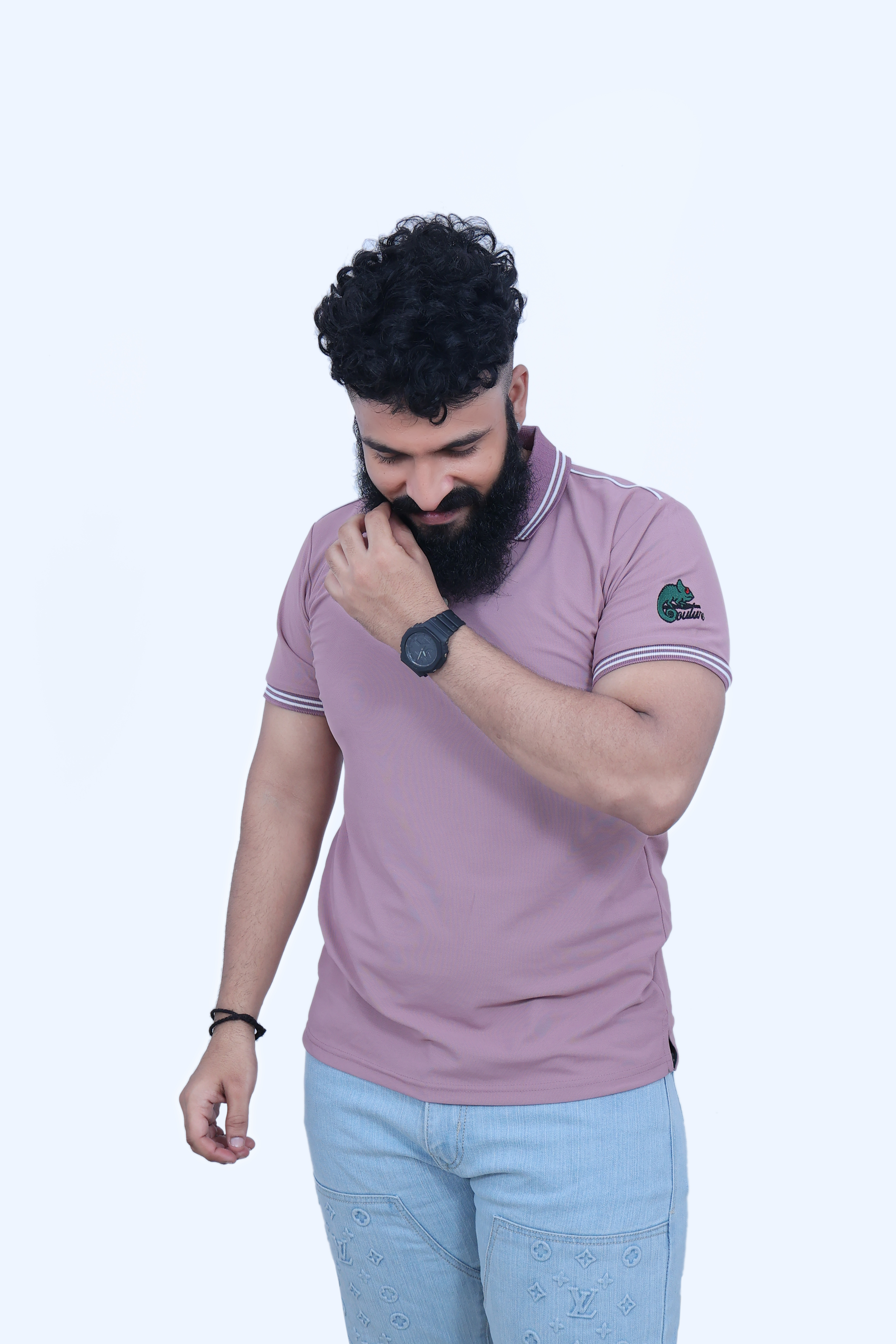 Men's Polo t-shirt, Dusty Pink Fabric