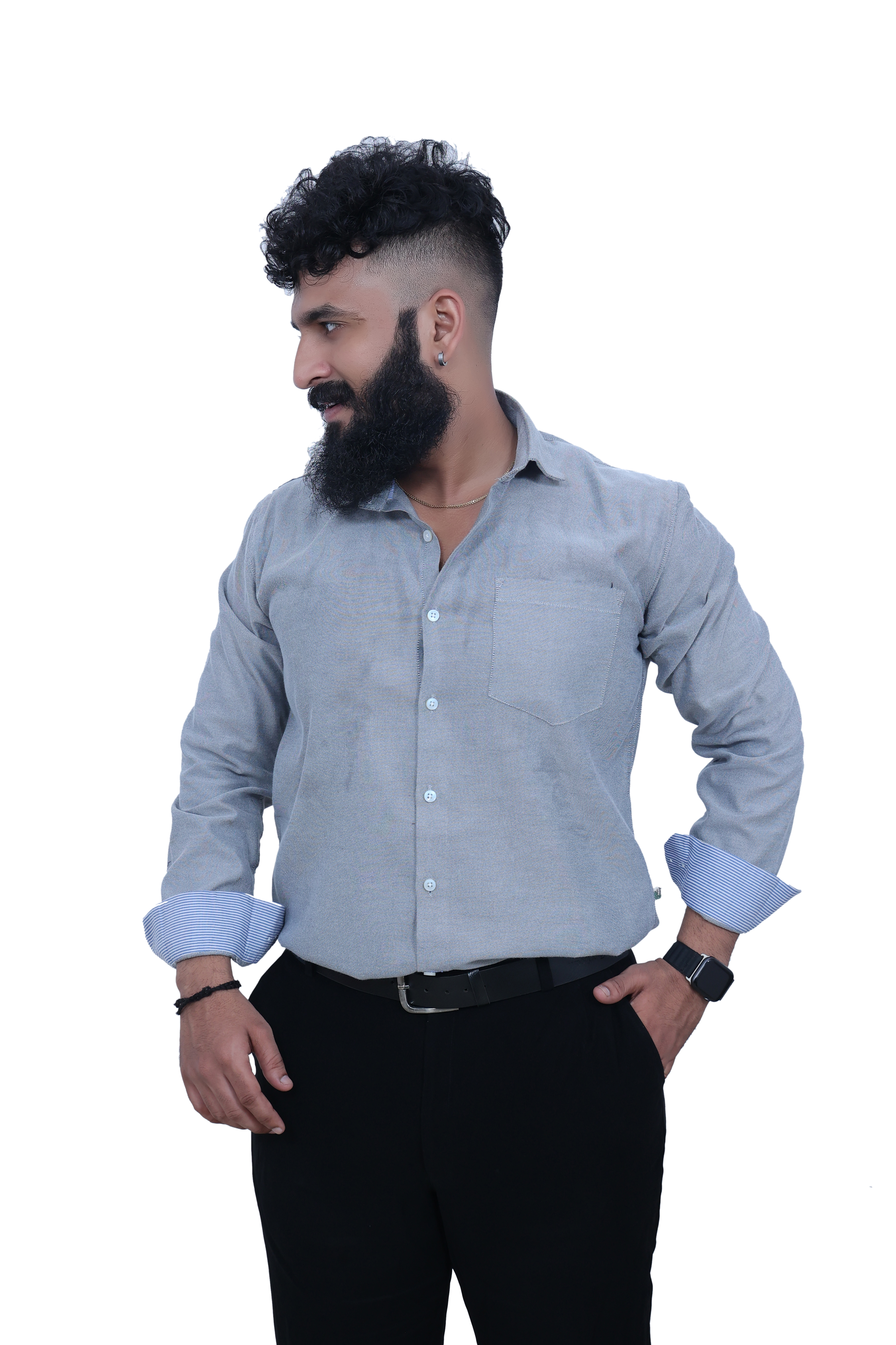 Men's Formal Shirt, Shadow Gray