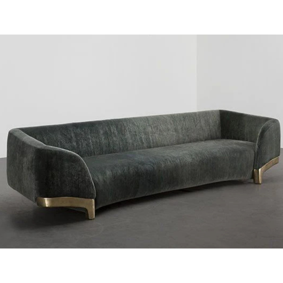 Smoke grey 3 seater Velvet sofa