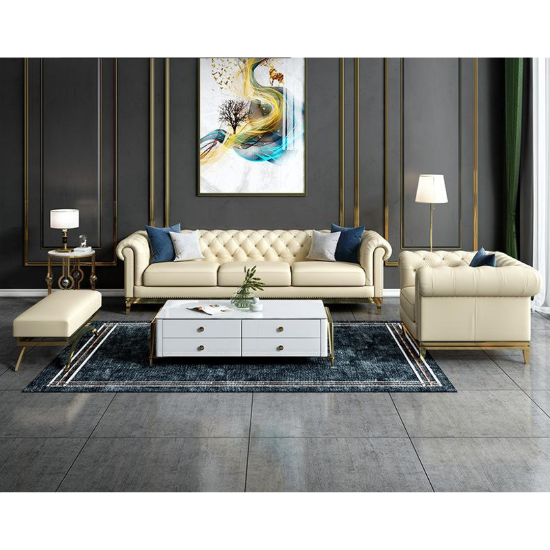 Classical luxury leather sofa set