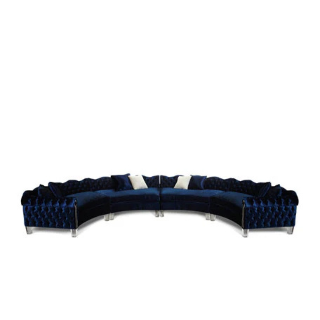 Pouf 4 Piece Velvet Sectional sofa