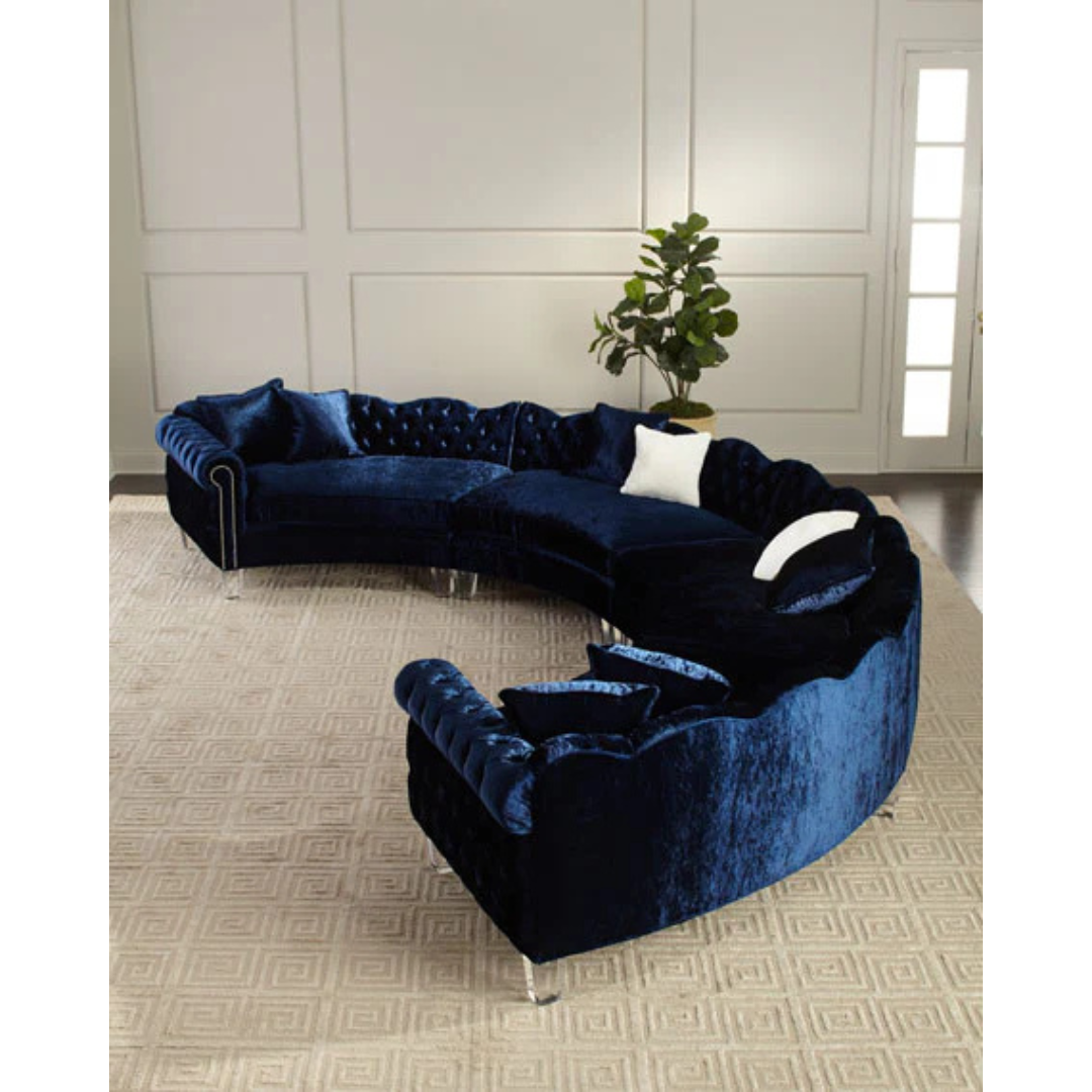 Pouf 4 Piece Velvet Sectional sofa