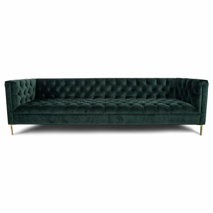 Velvet 108" Square Arm Sofa