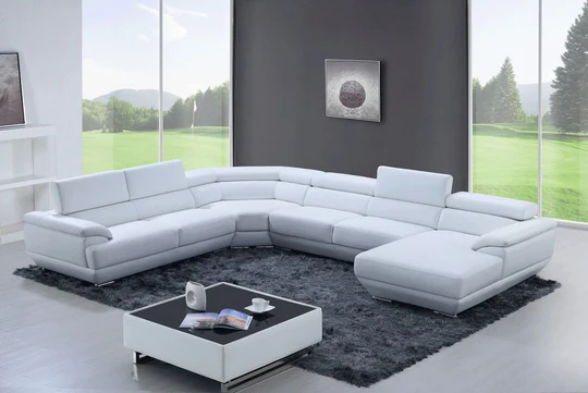 White Large Living Room Sectional Sofa
