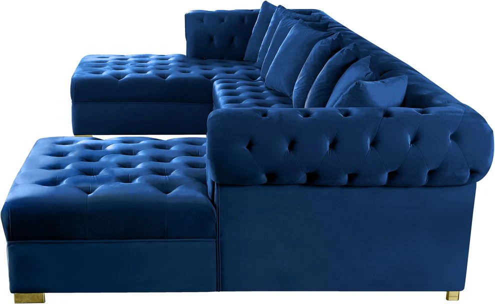 Presley Pink/Navy Blue Sectional Sofa
