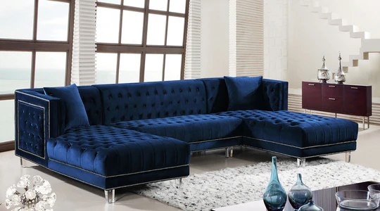 Navy blue/Black Sectional Sofa