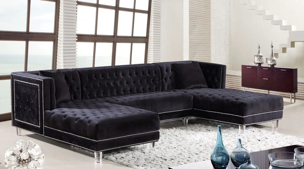 Navy blue/Black Sectional Sofa