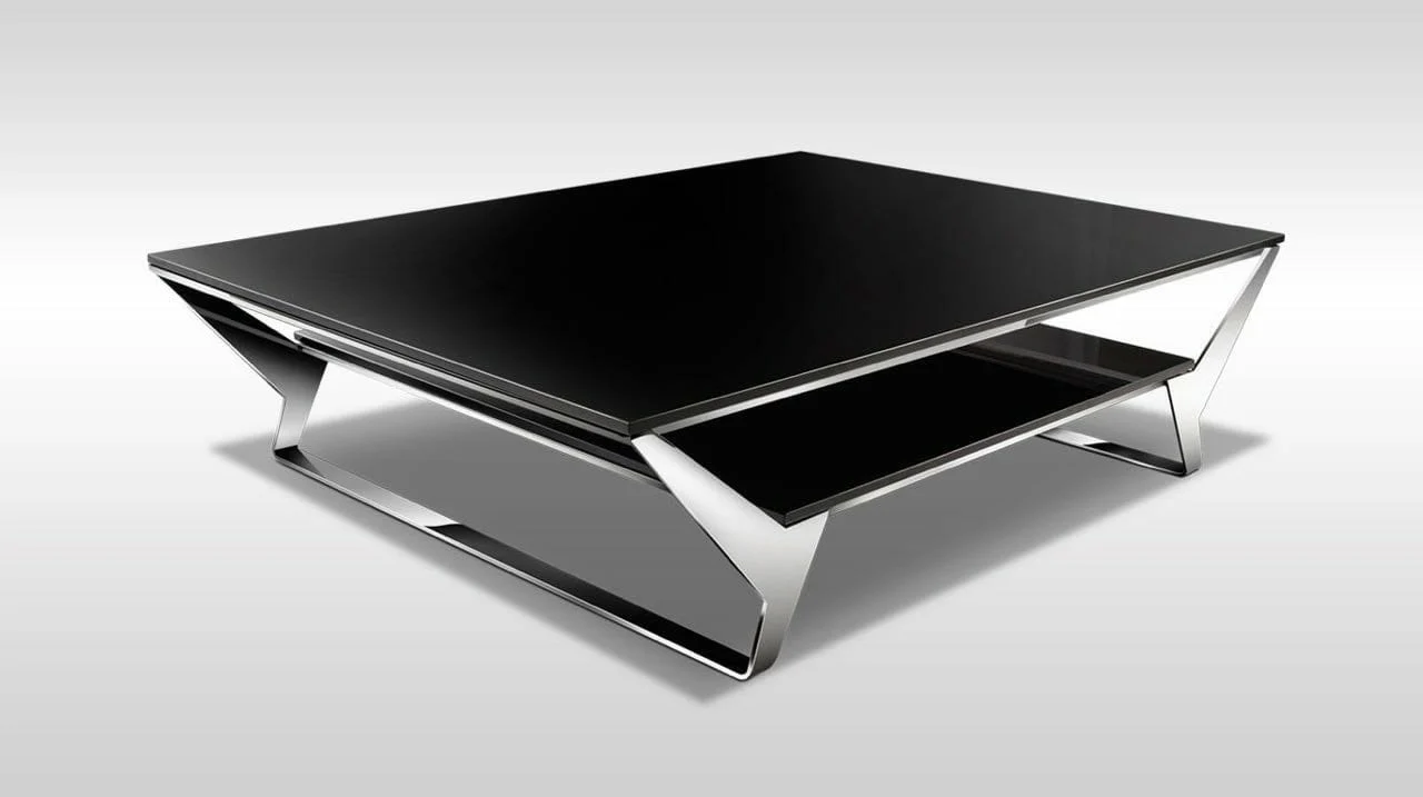 Modern Black Stainless Steel Coffee Table