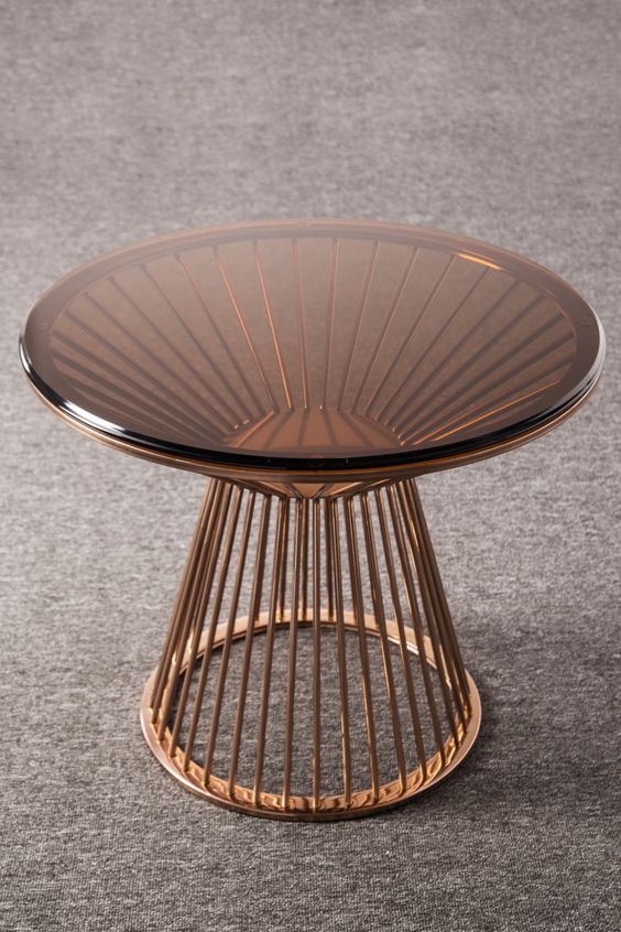 Round Stainless Steel Coffee Table