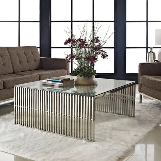 Modern Stainless Steel Coffee Table