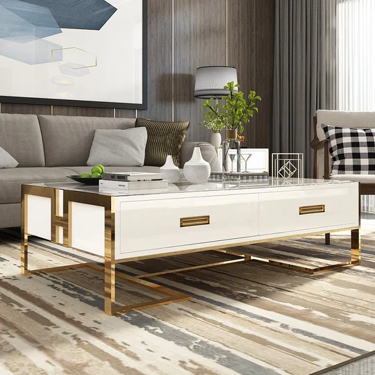 Jocise Contemporary White Rectangular Storage Coffee Table Regular price