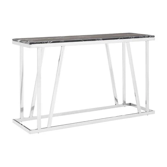 Aakley Marble Stainless Steel Console Table