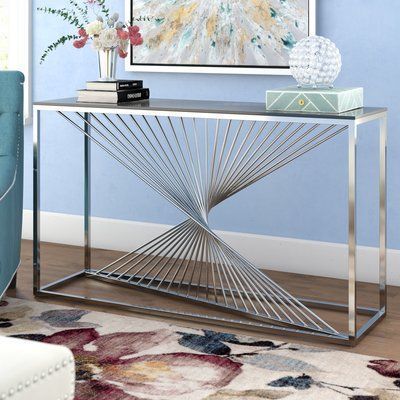Foyer marble stainless steel console table Sale price