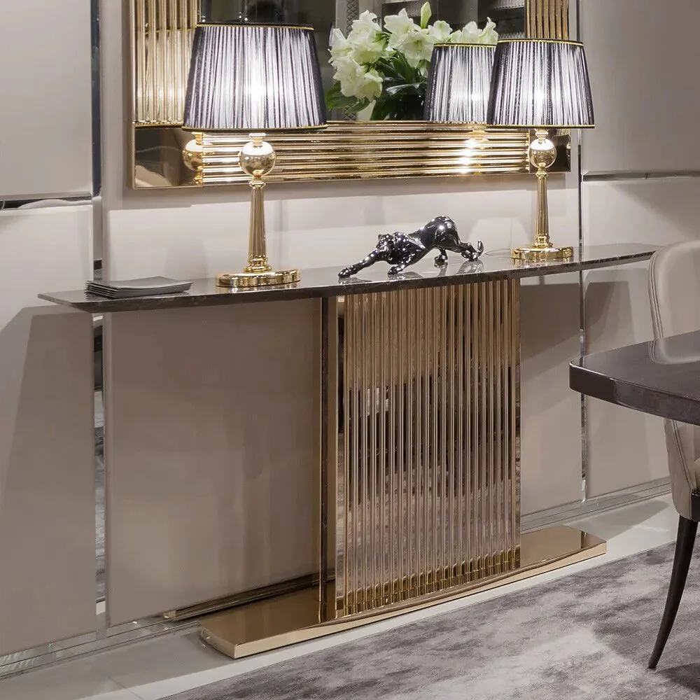 Luxury Stainless Steel Gold Console