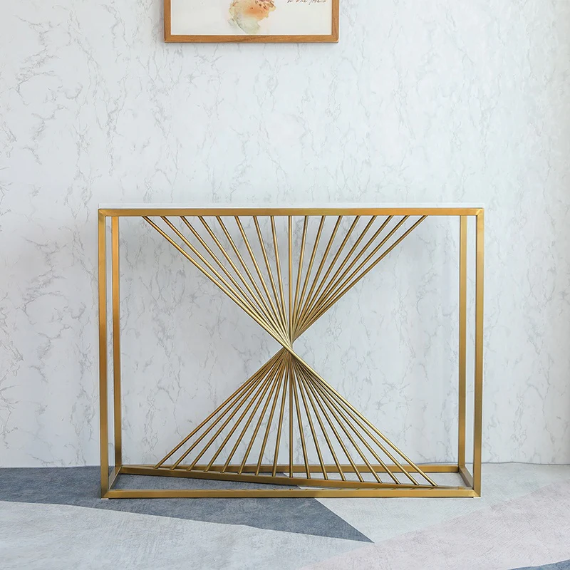 Gold Foyer Marble Stainless Steel Console Table
