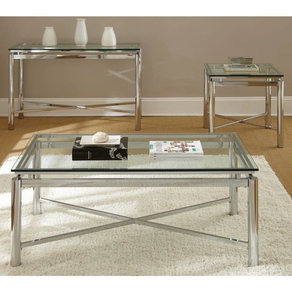 Bolton Stainless Steel and Glass Console Table
