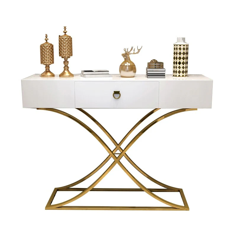 Console Table with Drawer Entryway Table Contemporary for Hallway X Gold Base