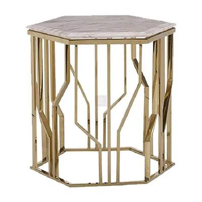 Tamra marble Top Frame End Table