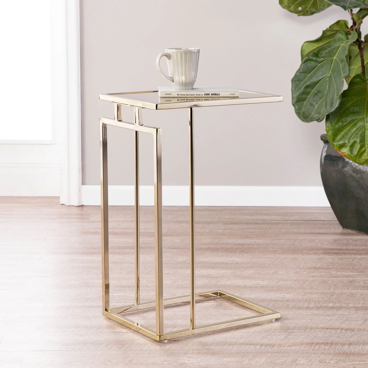 Glass-Topped C-Table