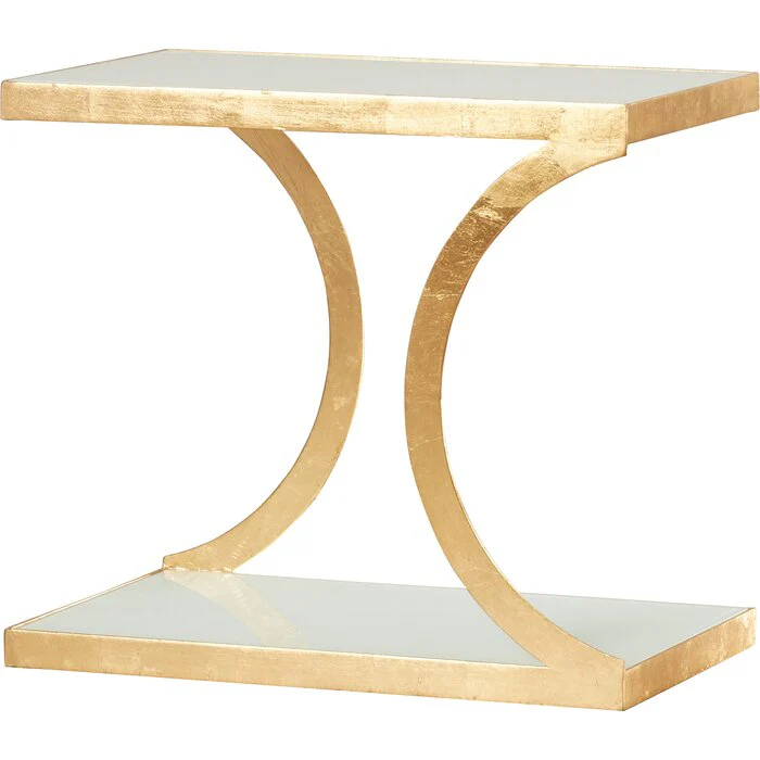 Rex Glass Top Sled End Table with Storage
