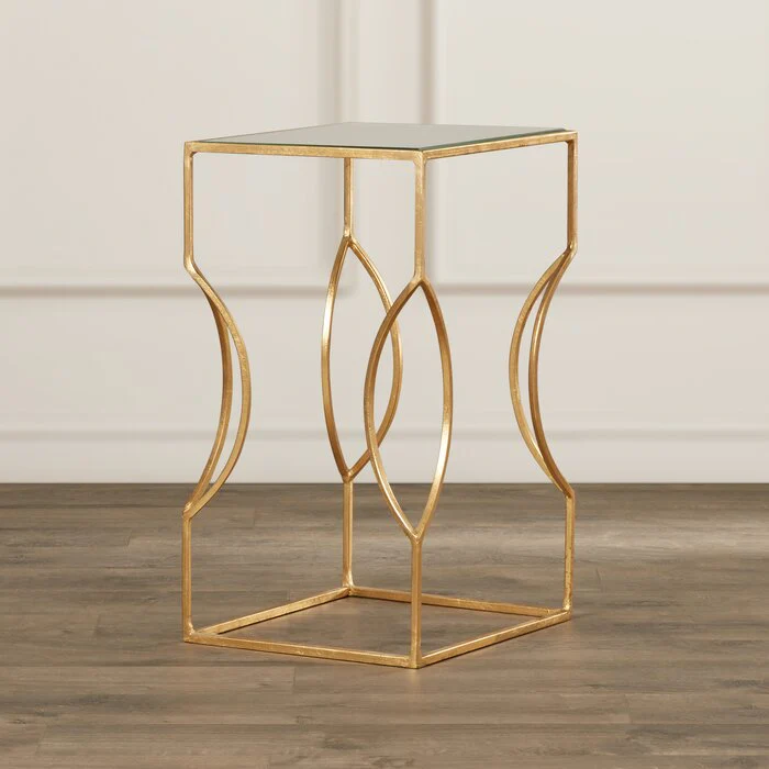 Rex Glass Top Sled End Table