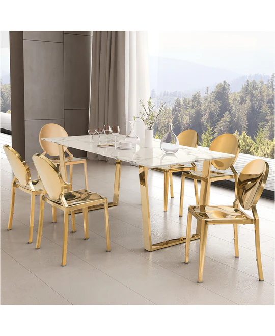 Brass Finish Stainless Steel 5 Piece Dining Set