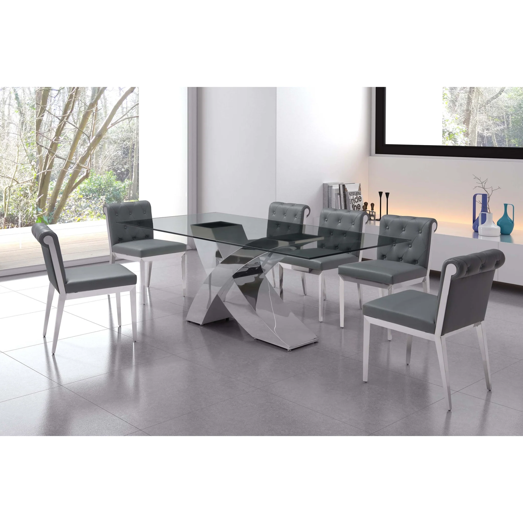 Aris Dining Table with 5 Chair's and 1 Bench