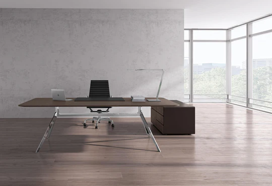 Modern Stainless Steel Executive Desk