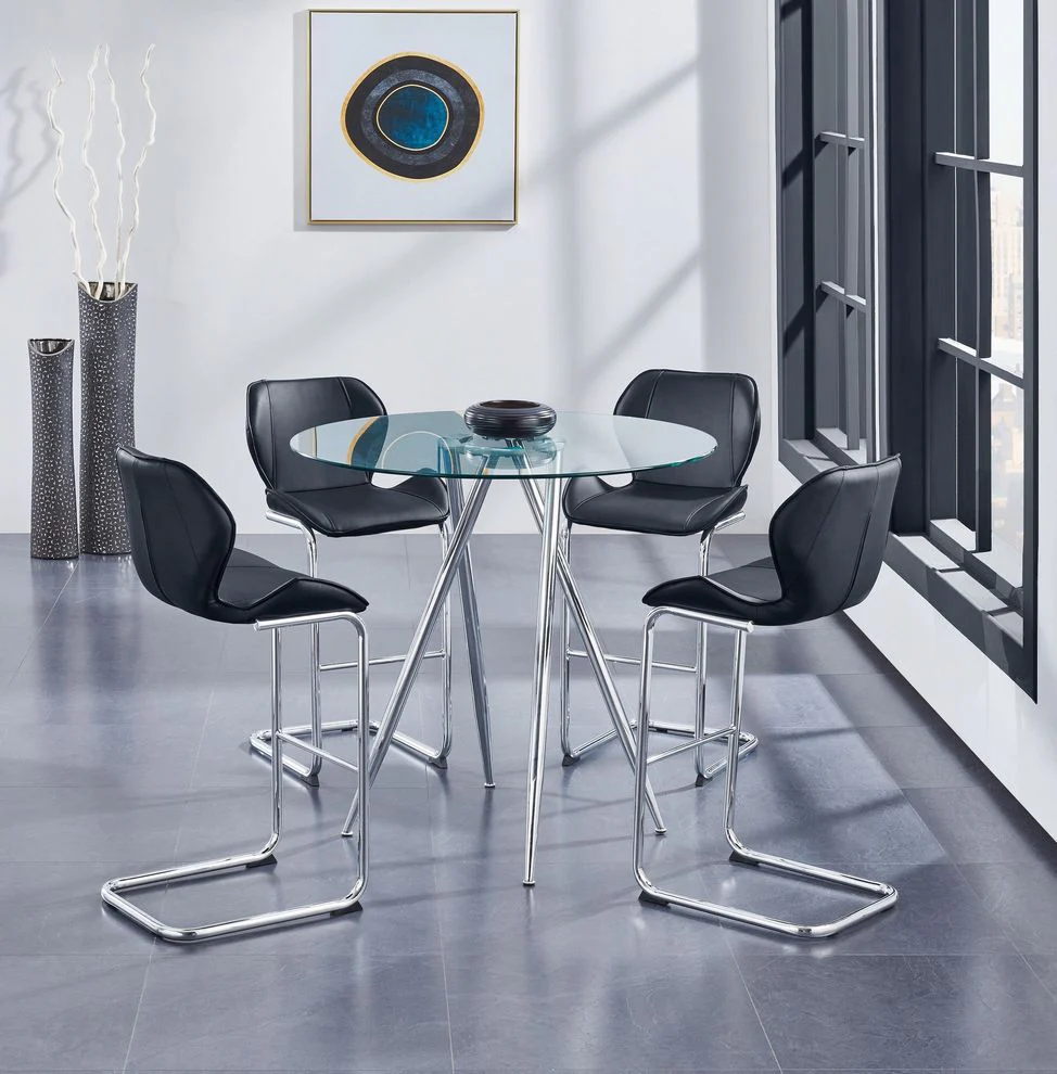 Round Glass Top Elegant Bar Style Table