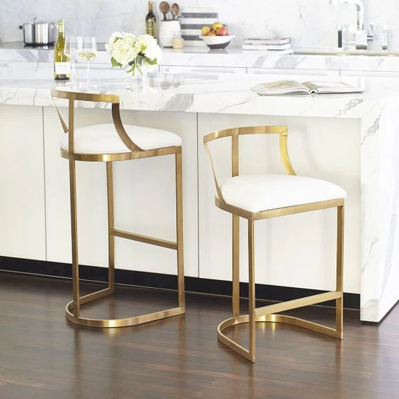 Stainless Steel Brass Finished Counter Stools