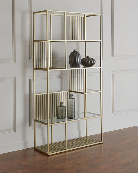 Radner Brass Coated Shelf Rack