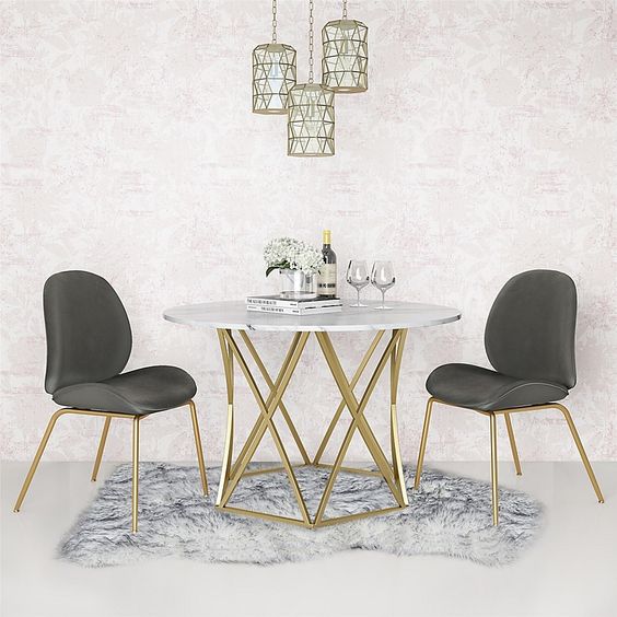 Elle Round Dining Table with 2 Chair's