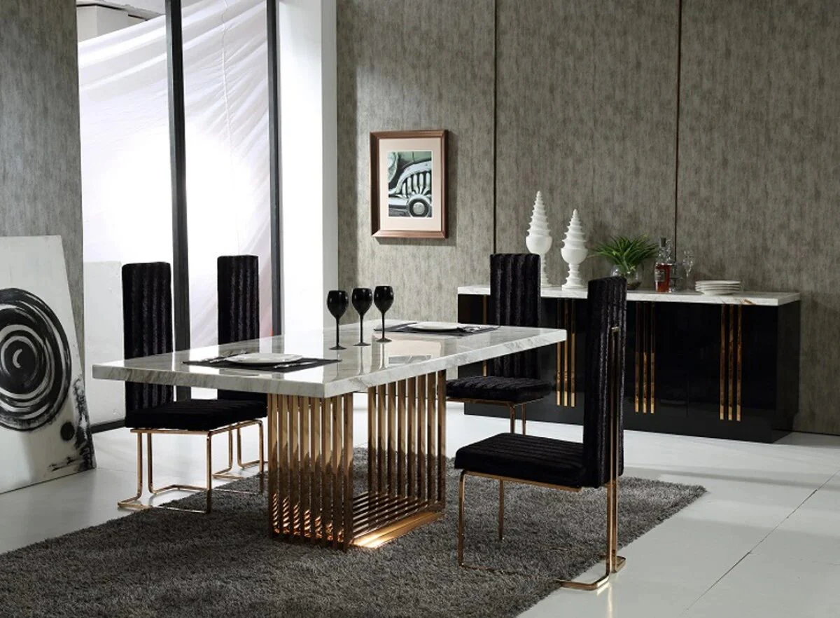 Kingston Marble Dining Table with 4 Chairs