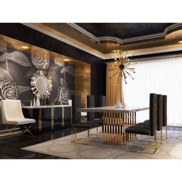 Kingston Marble Dining Table with 4 Chairs