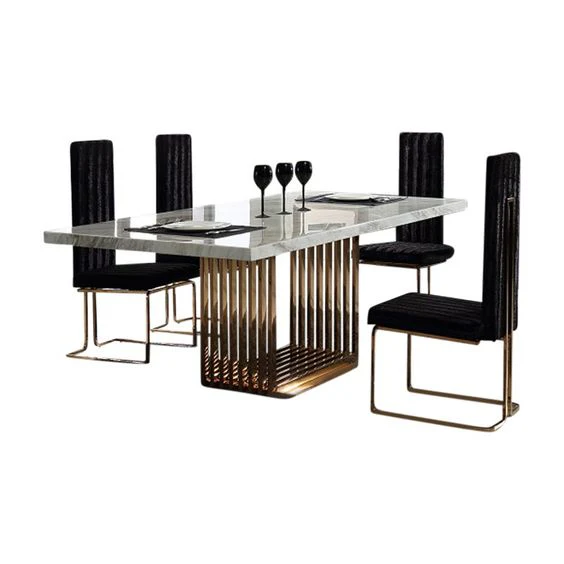 Kingston Marble Dining Table with 4 Chairs