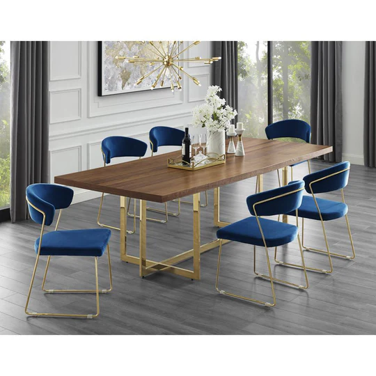 Wood Veneer Dining Table with with 6 Chair's