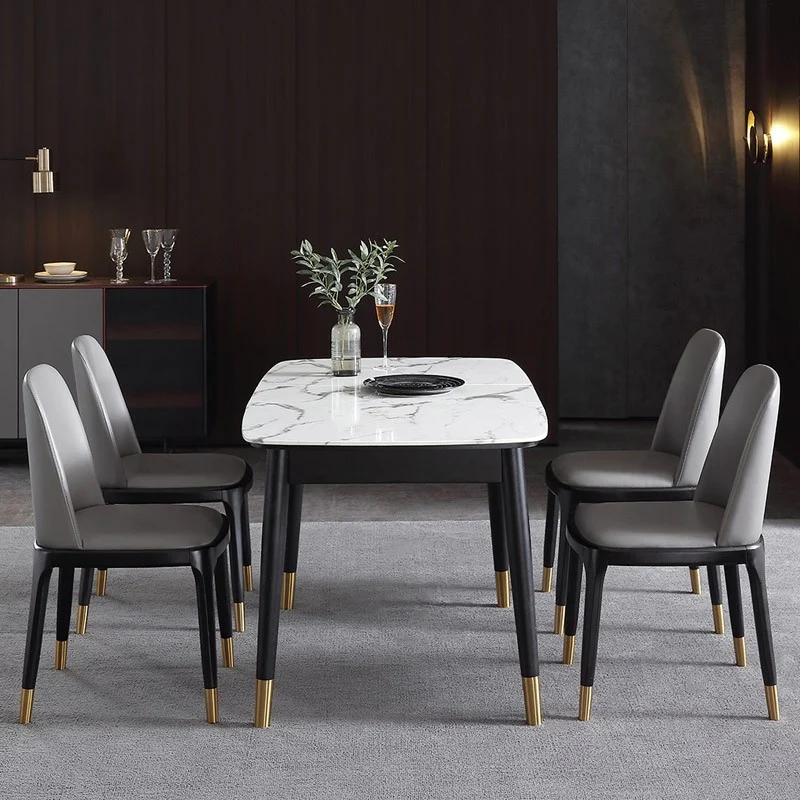 Rectangular Marble Dining Table with 4 Chair's