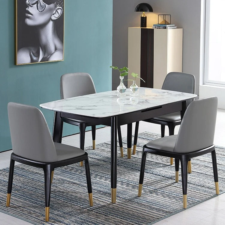 Rectangular Marble Dining Table with 4 Chair's