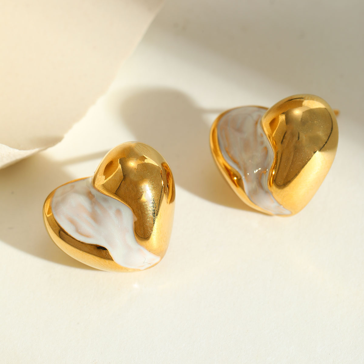 Gold Heart-Shaped Earrings