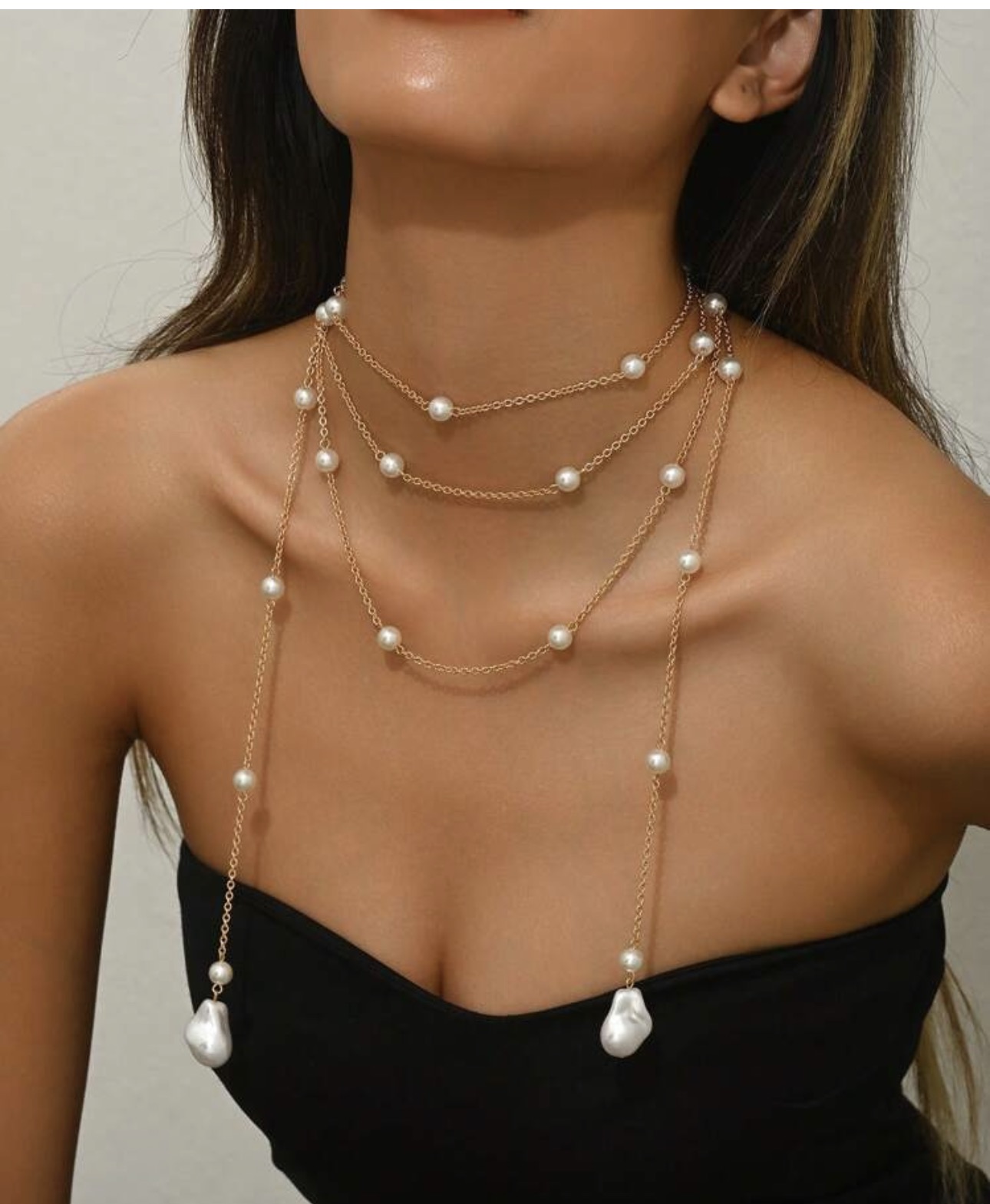 Elegant Layered Pearl Necklace