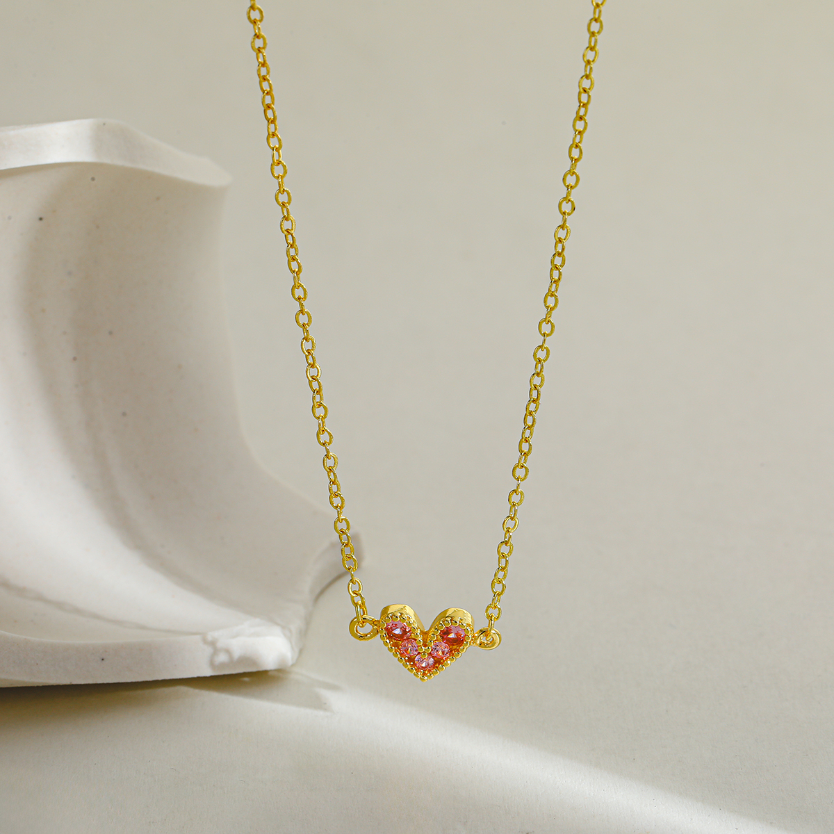 Gold Heart Pendant Necklace