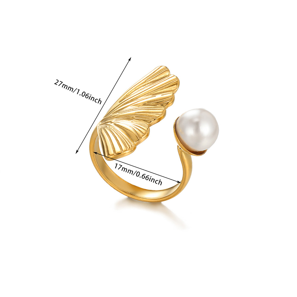 Elegant Gold Plated Pearl Ring