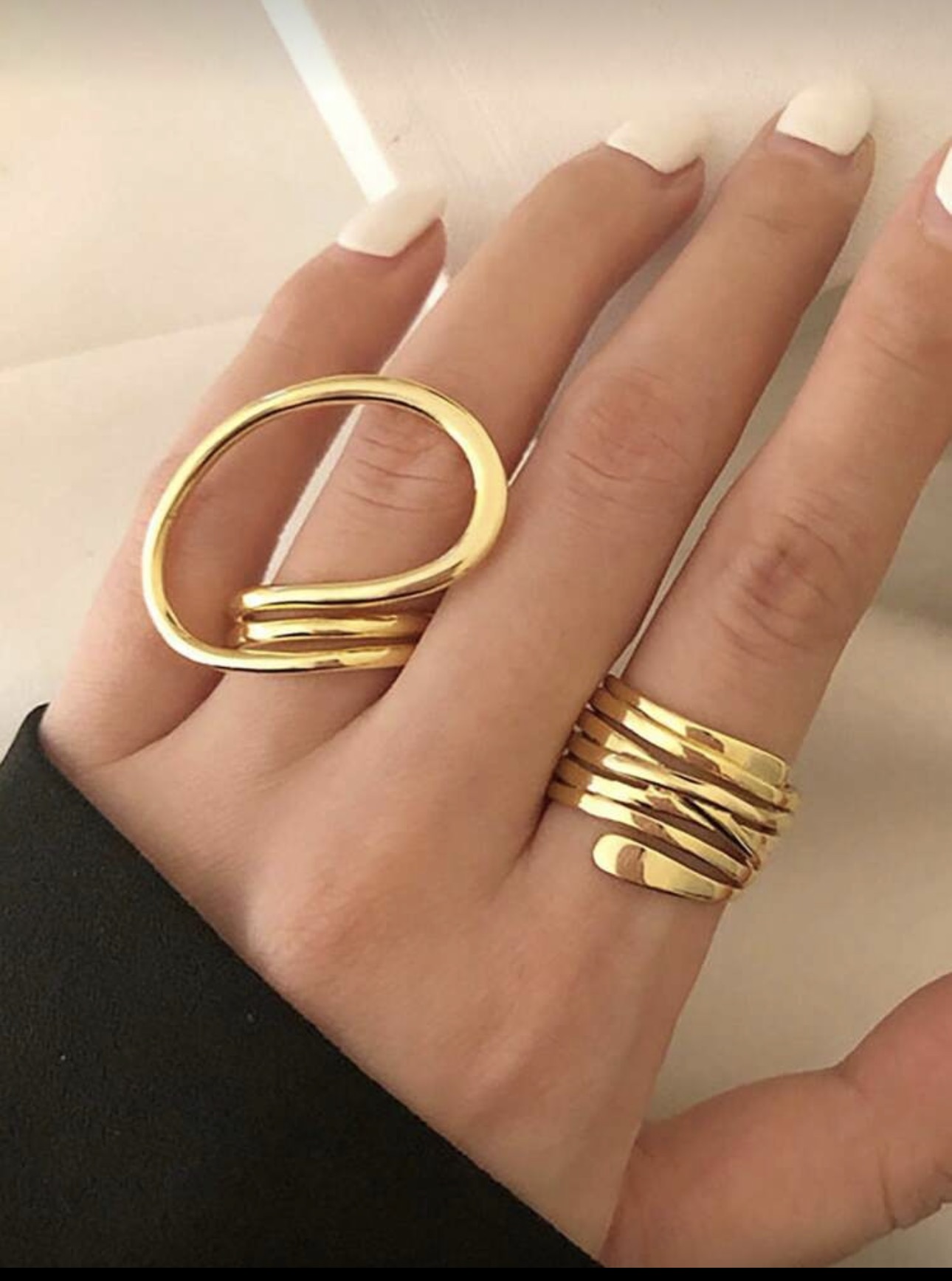 Modern Abstract Gold Rings
