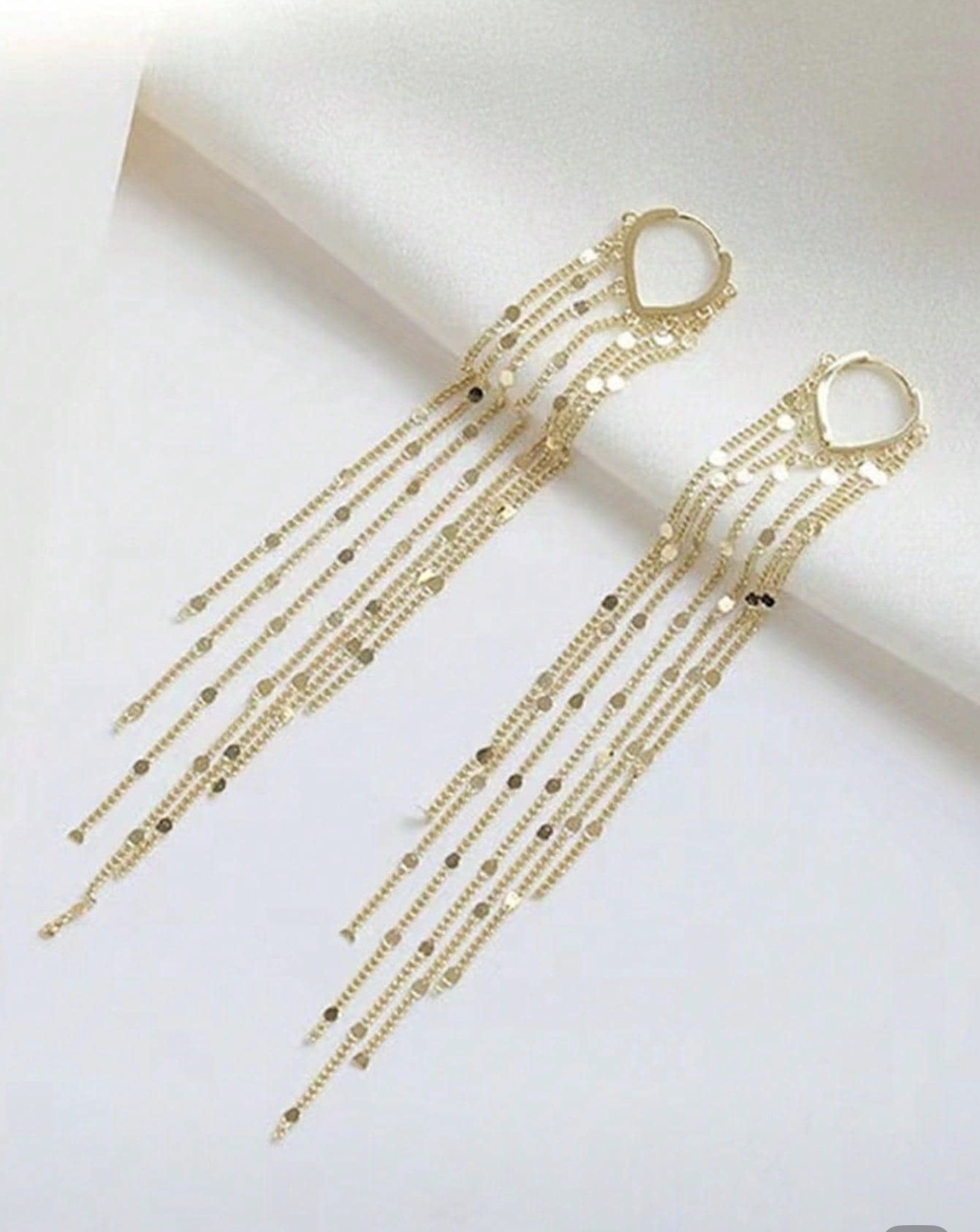 Elegant Long Gold Dangle Earrings