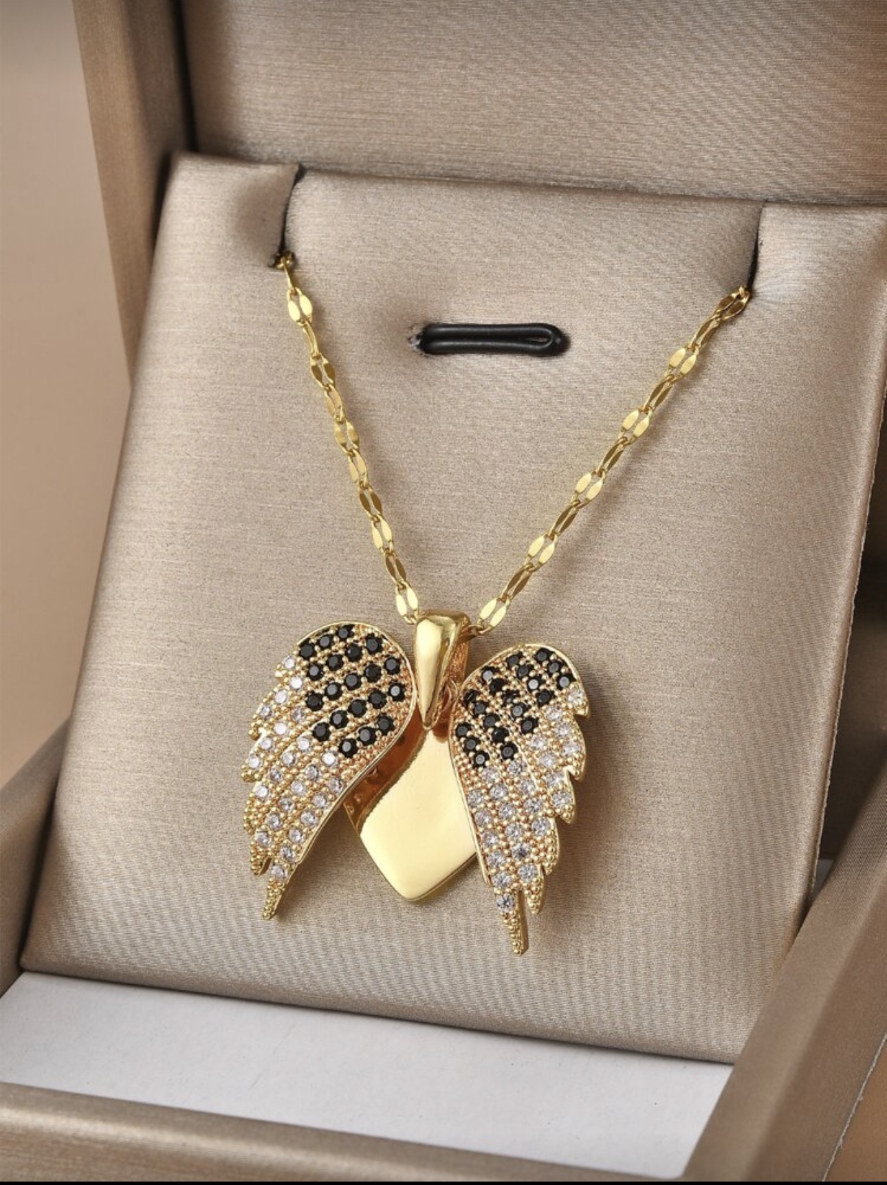 Gold Angel Wings Pendant Necklace
