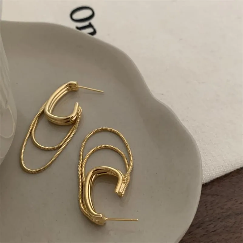 Gold Geometric Hoop Earrings