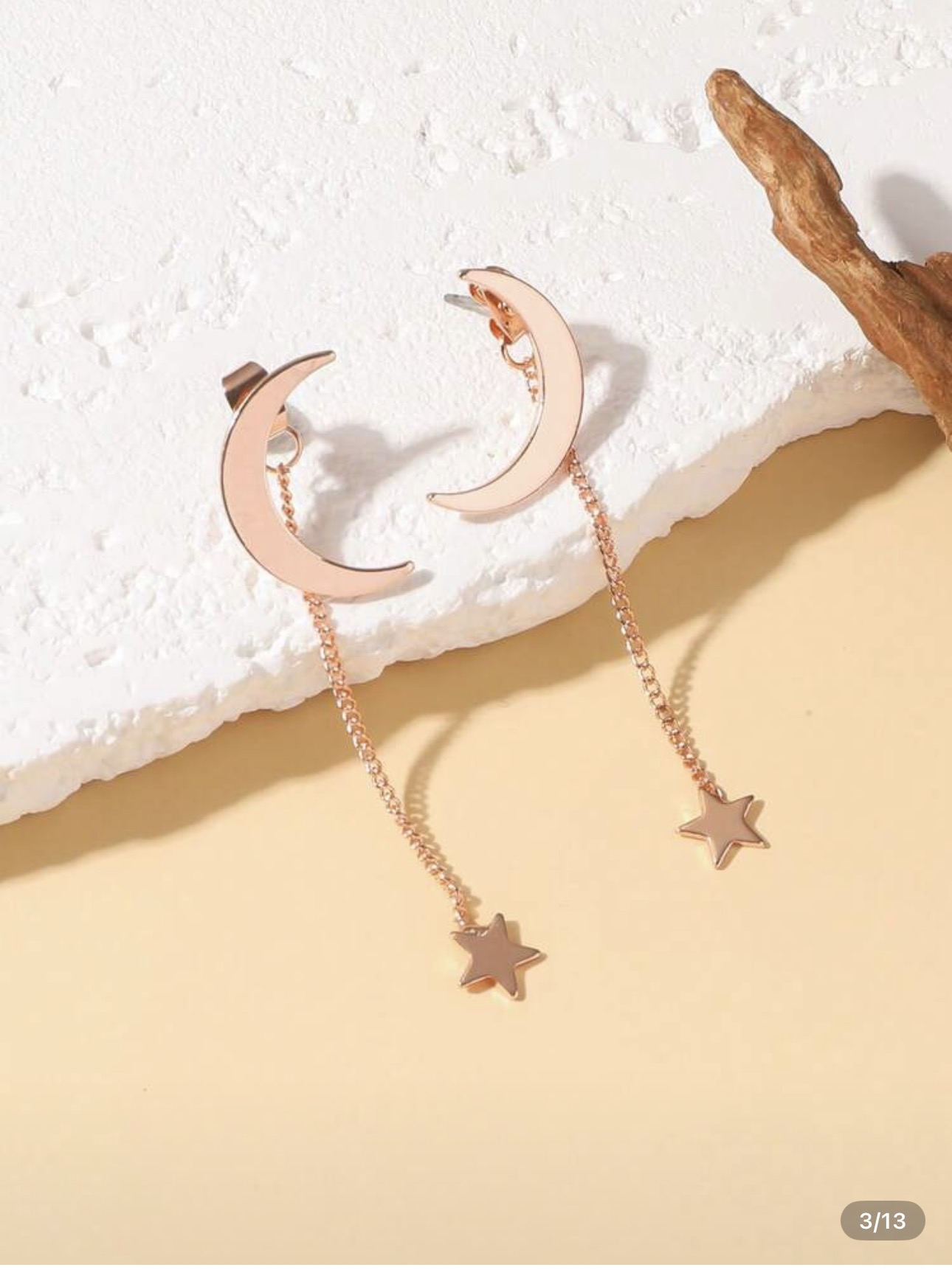 Moon and Star Drop Earrings