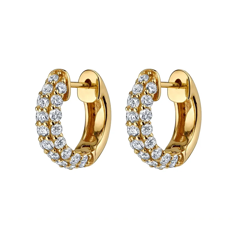 Gold Hoop Earrings with Crystals